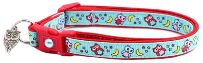 Night Owls on Blue Cat Collar