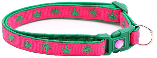 Marijuana Leaves Breakaway Cat Collar