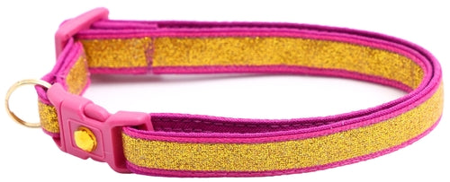 Gold Glitter Breakaway Cat Collar