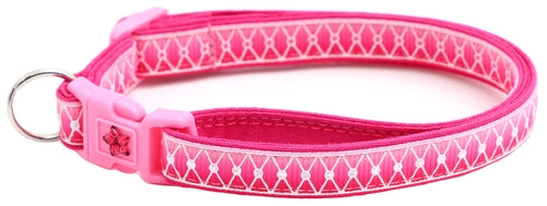 Diamond Mesh over Pink Ombre Breakaway Cat Collar
