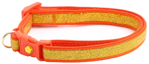 Gold Glitter Breakaway Cat Collar