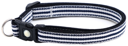 Horizontal Black and White Stripes Cat Collar