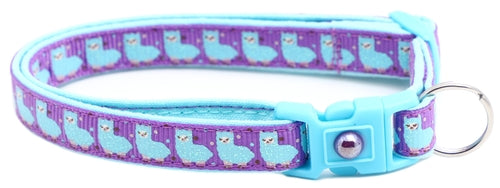 Blue Llamas Breakaway Cat Collar