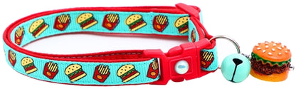 Burgers and Fries Breakaway Cat Collar