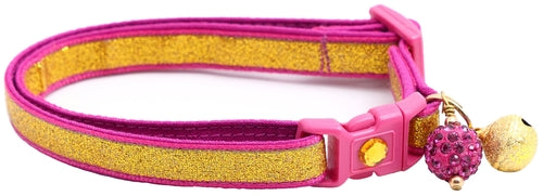 Gold Glitter Breakaway Cat Collar