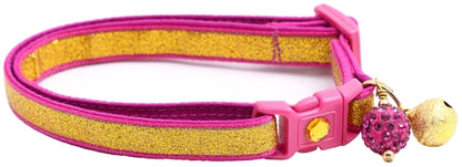 Gold Glitter Breakaway Cat Collar