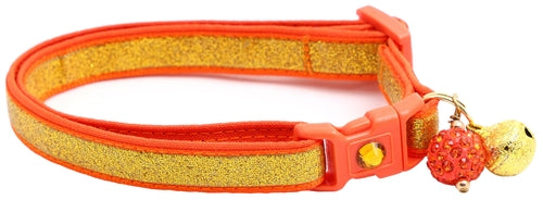 Gold Glitter Breakaway Cat Collar