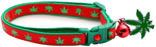Marijuana Leaves Breakaway Cat Collar