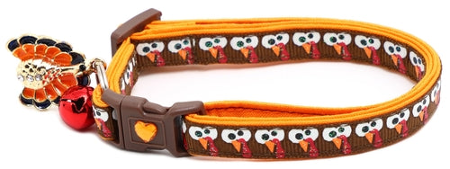 Googly Eye Turkeys Breakaway Cat Collar
