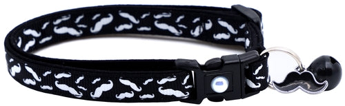 Mustache Breakaway Cat Collar