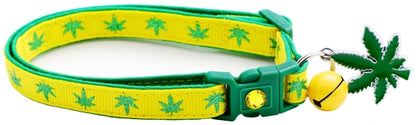 Marijuana Leaves Breakaway Cat Collar