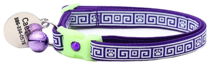 Greek Key Breakaway Cat Collar