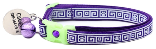 Greek Key Breakaway Cat Collar