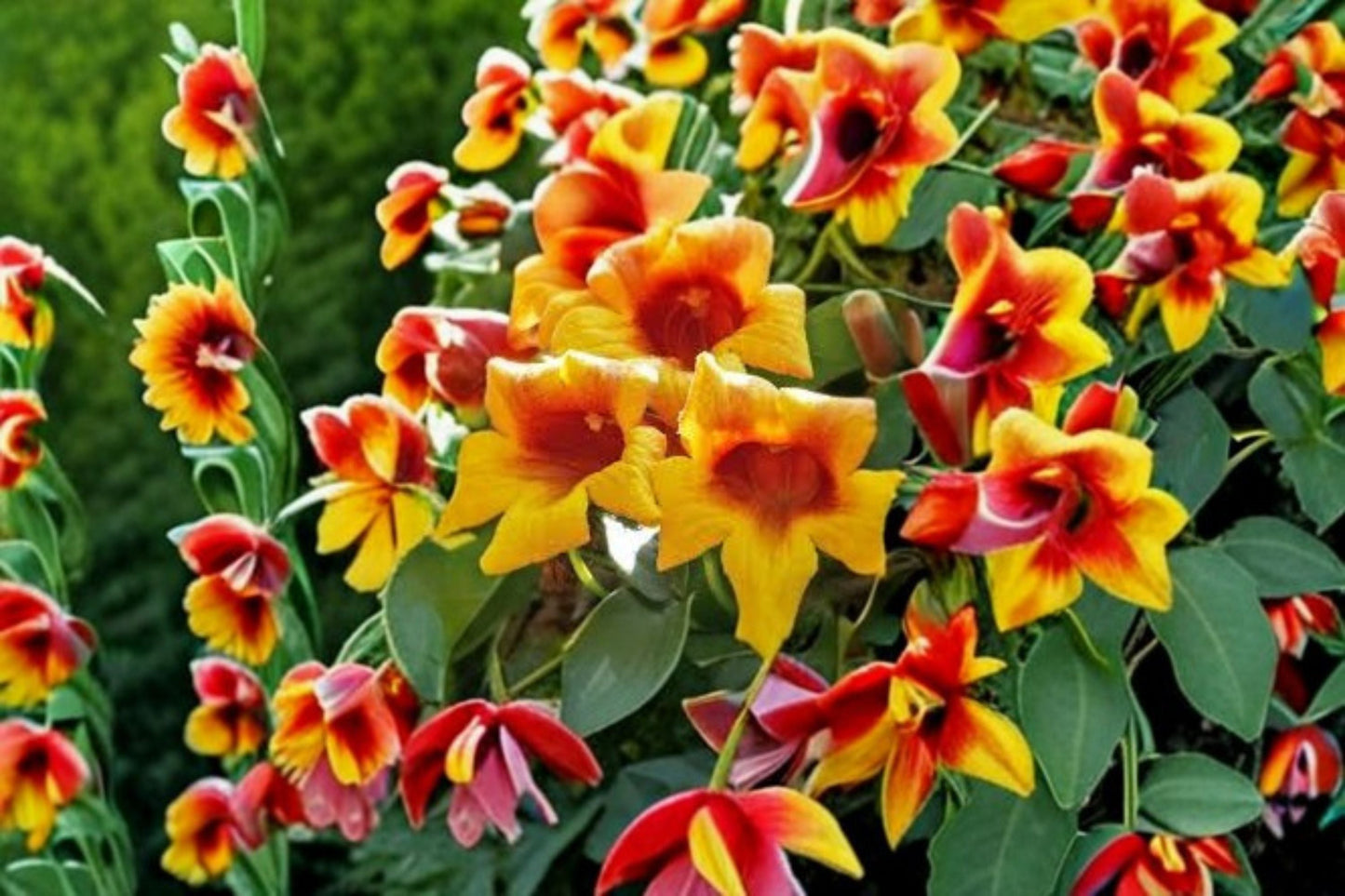 Gold & Crimson Crossvine Live Bare Root Plant – Bignonia capreolata Flowering Vine