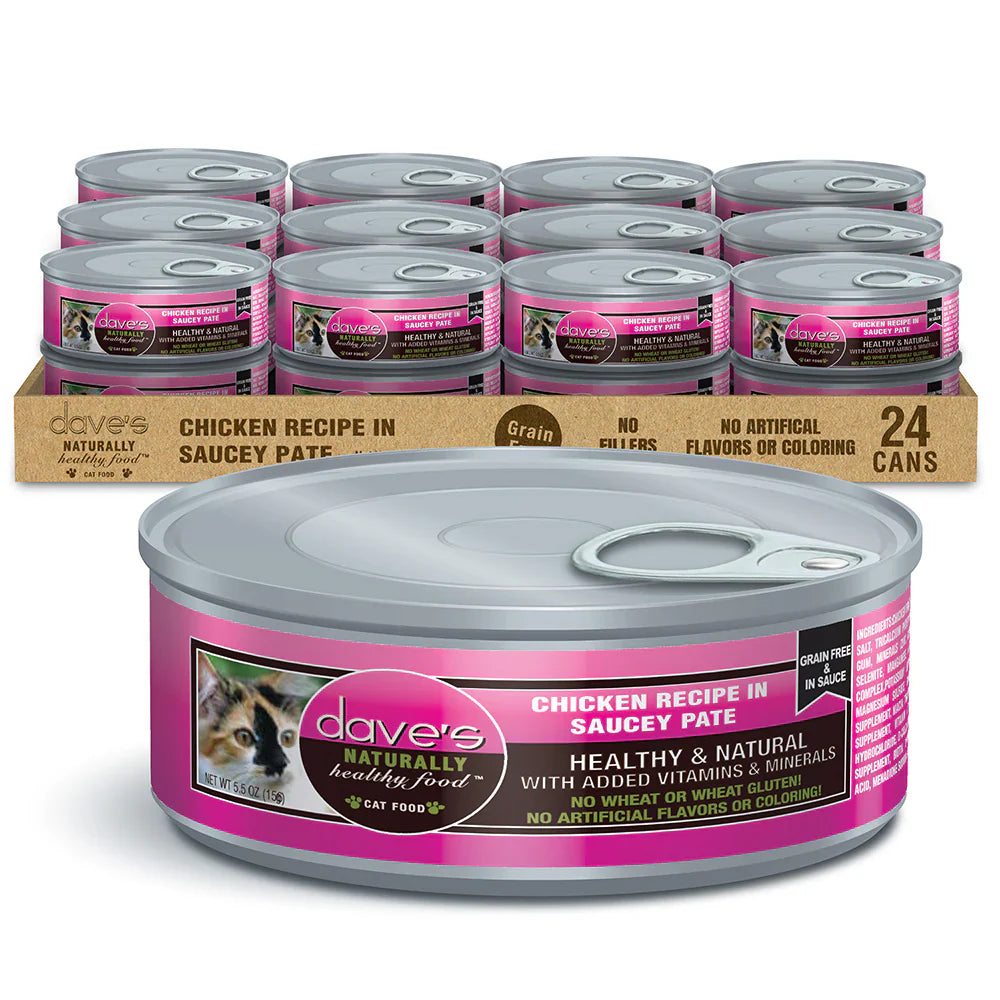 Dave's Chicken Recipe in Saucey Paté Wet Cat Food (5.5oz)
