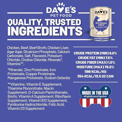 Dave's 95% Premium Meats™ Chicken & Beef For Dogs (13oz)