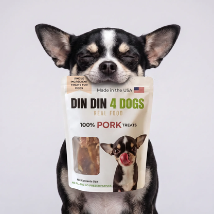 100% Pork Dog Treats, 5 Ounce Bag, Single Ingredient, High Protein