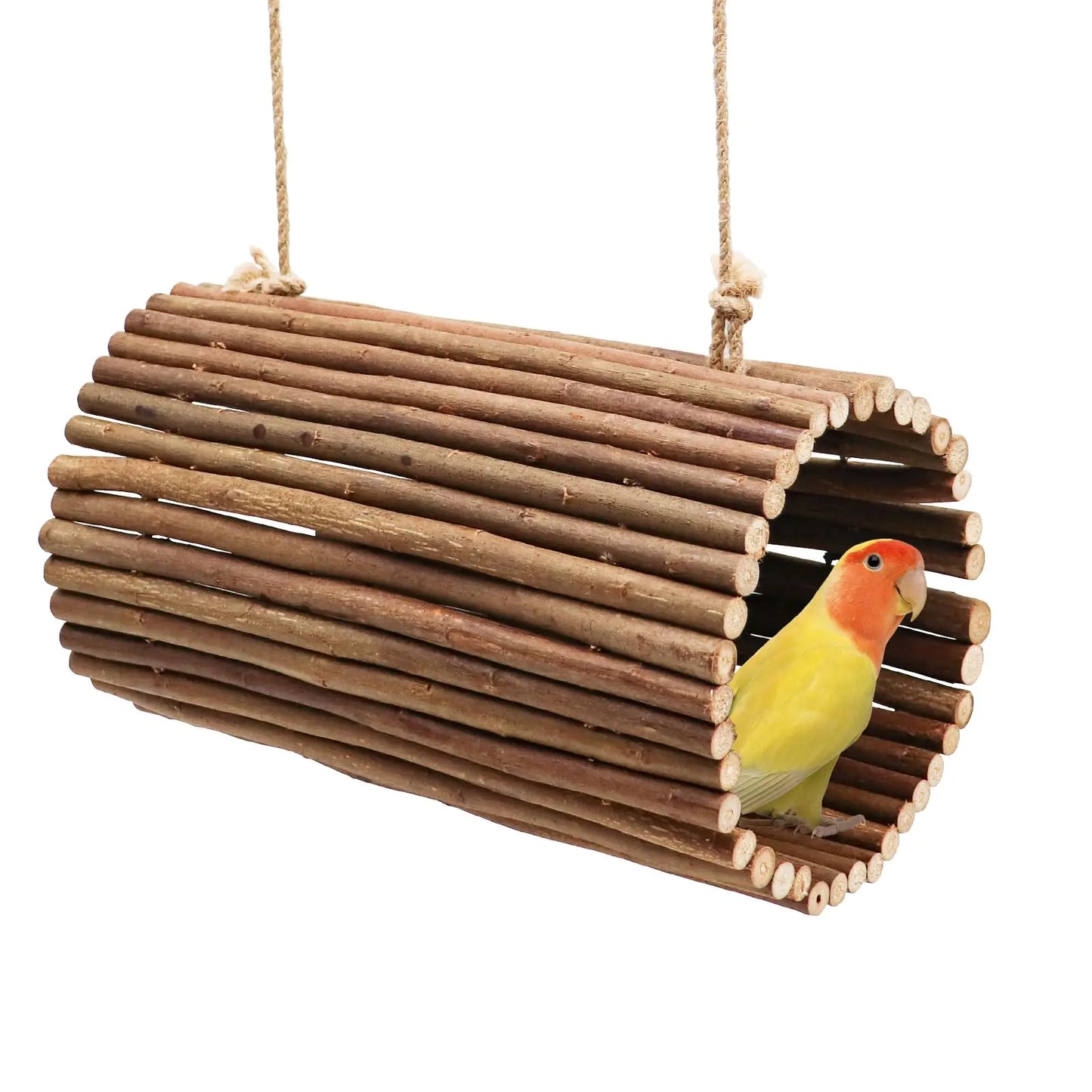 Bird Parrot Swing Toys Hanging Bird Perch Stand Natural Willow Wood Parrot Hammock Bird Cage Accessories Suitable For Little Bird Parakeets Cockatiels Lovebirds Hamster Rat 6 3 In Diameter