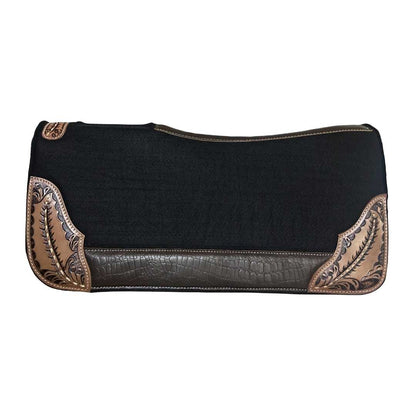 TuffRider Filigree Black Polyester Felt Pad-1"