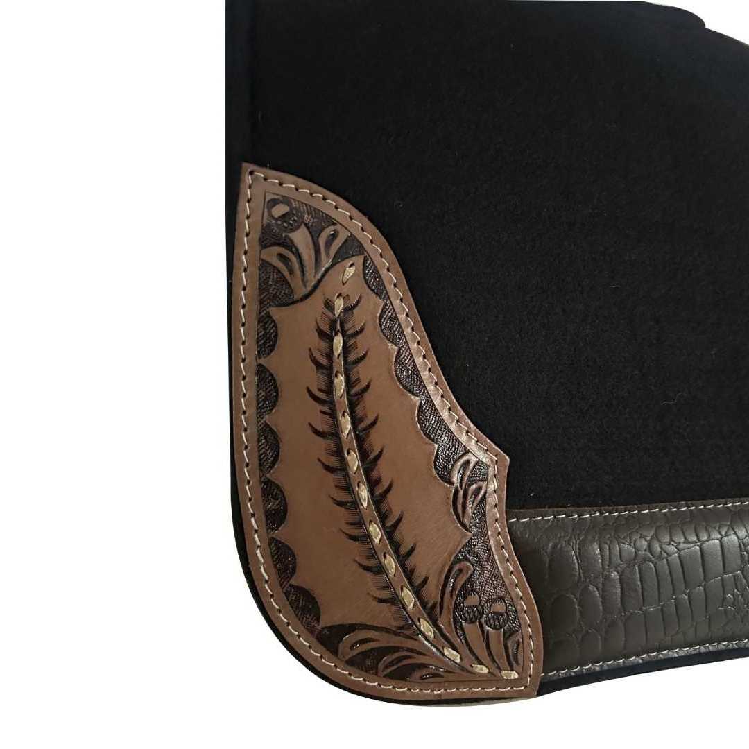 TuffRider Filigree Black Polyester Felt Pad-1"