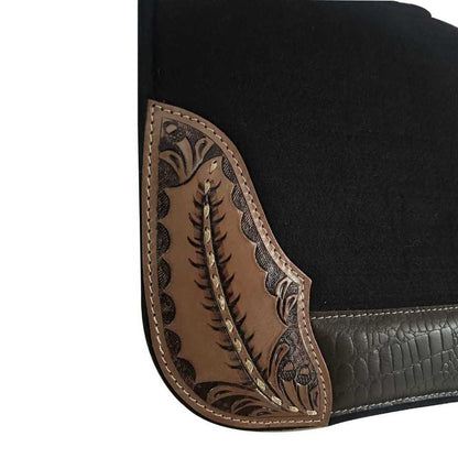 TuffRider Filigree Black Polyester Felt Pad-1"