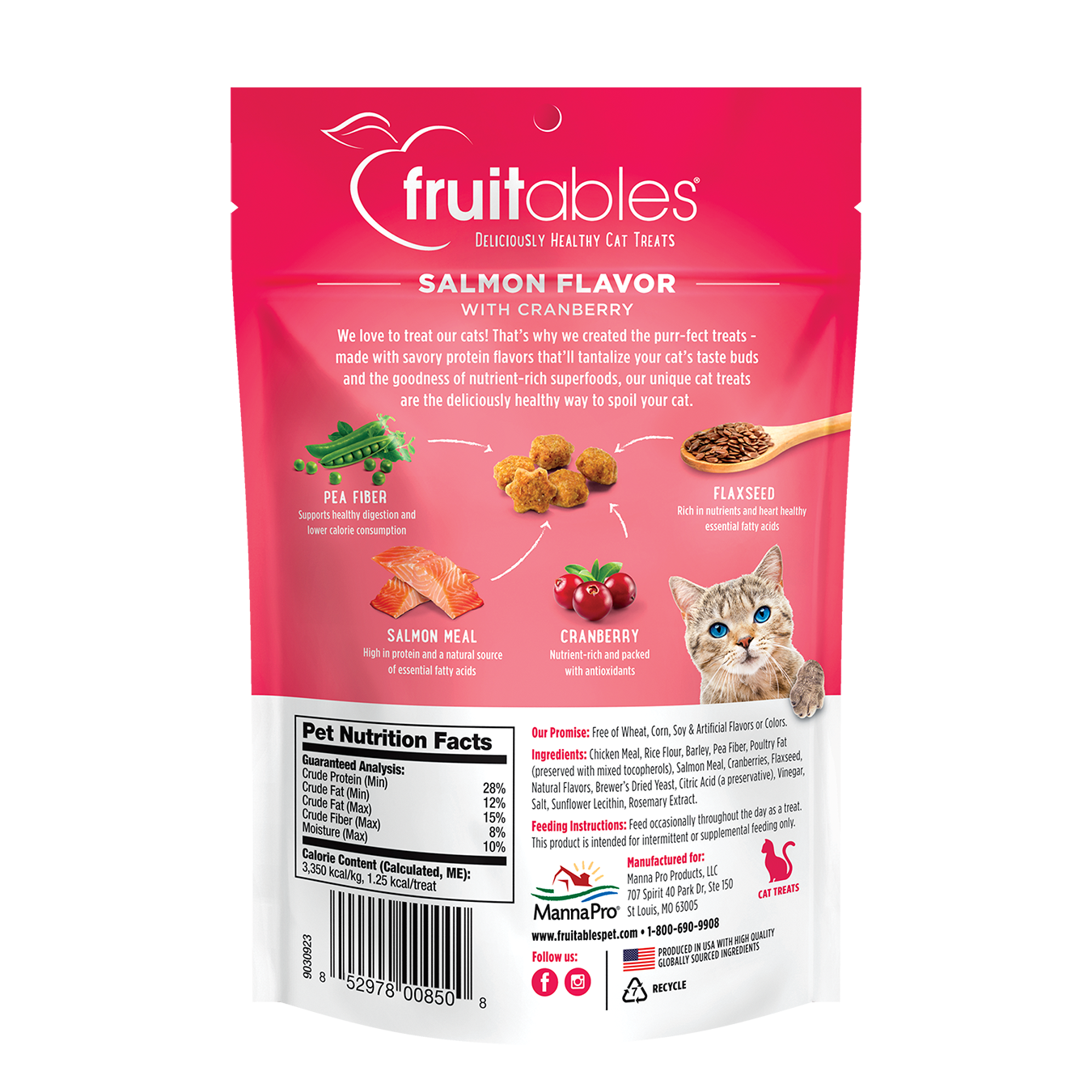 Fruitables Salmon Flavor with Cranberry Cat Treats (2.5oz)