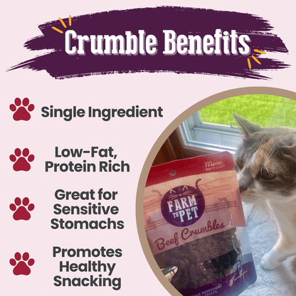 Beef Crumbles Cat Treats High Protein Treats For Cats