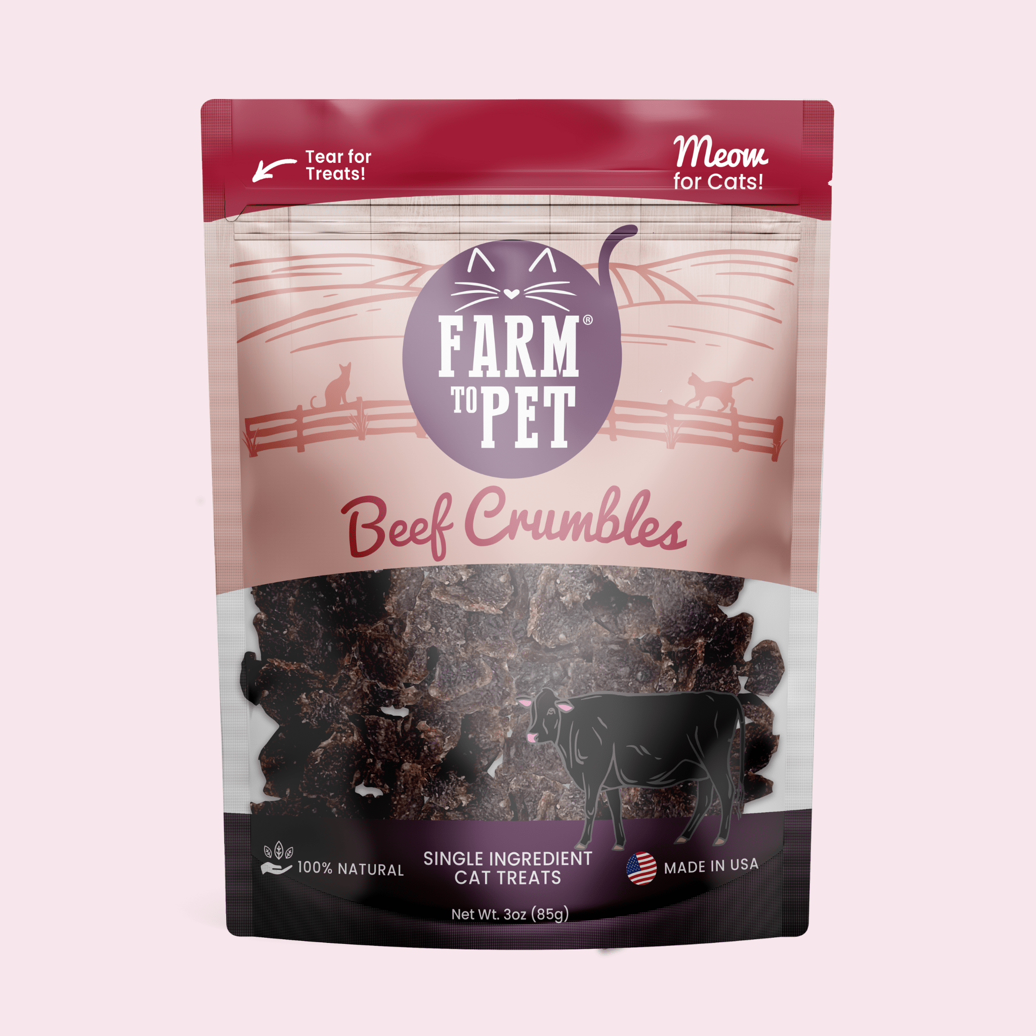Beef Crumbles Cat Treats High Protein Treats For Cats
