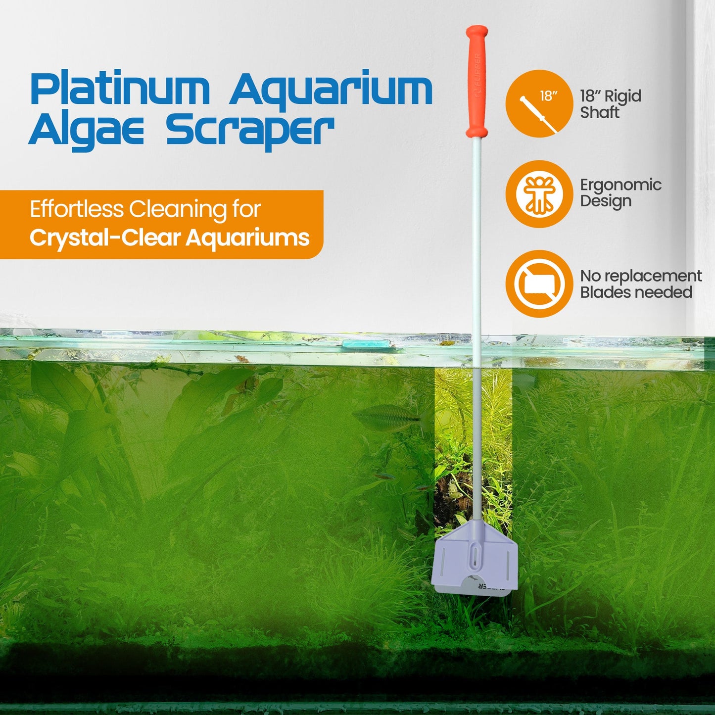 Flipper Platinum Aquarium Algae Scraper 18