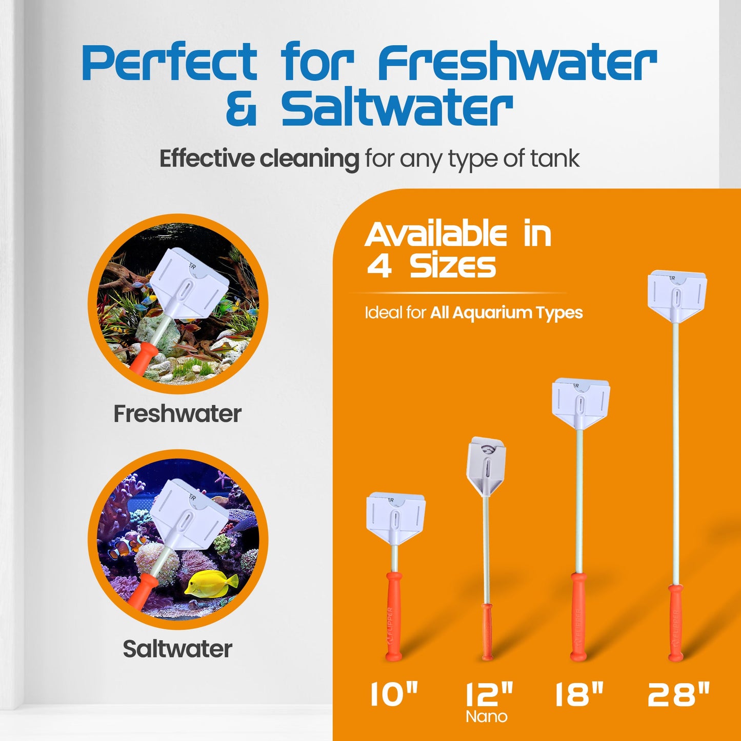 Flipper Platinum Nano Aquarium Algae Scraper 12