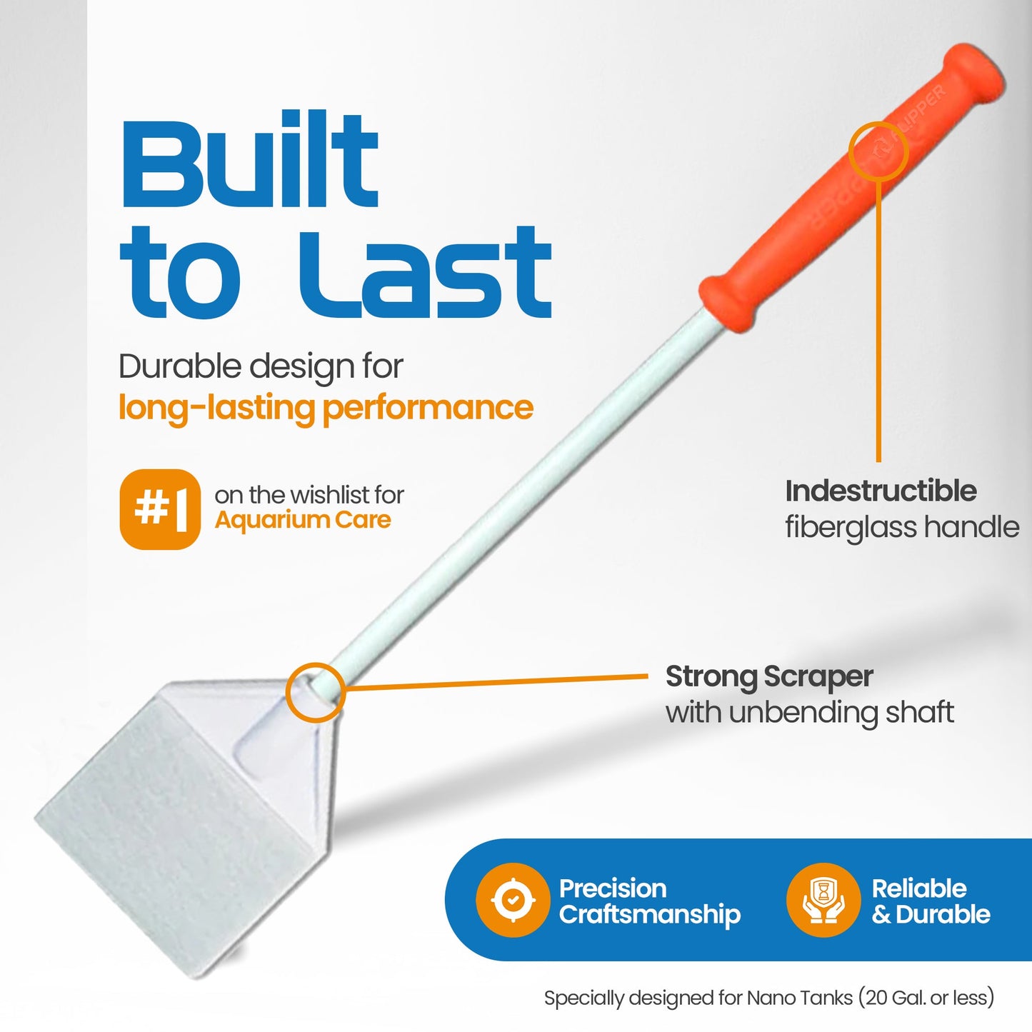 Flipper Platinum Nano Aquarium Algae Scraper 12