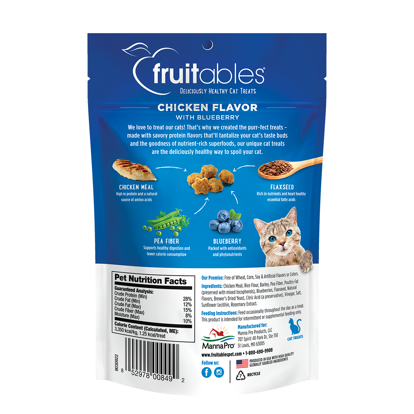 Fruitables Chicken Flavor with Blueberry Cat Treats (2.5oz)