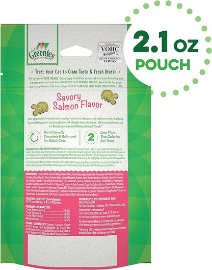 Greenies FELINE GREENIES Savory Salmon Flavored Dental Treats