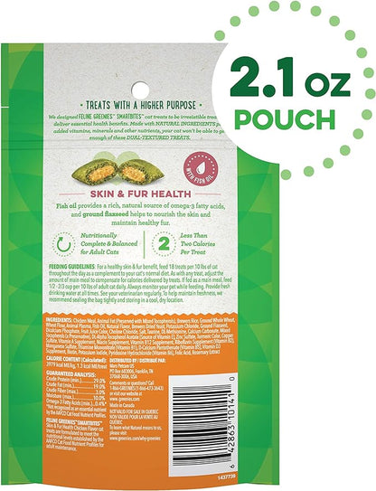 Greenies Greenies Feline Smartbites Skin & Fur Crunchy and Soft Natural Cat Treats, Chicken Flavor