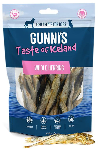 Gunni's Whole Herring Dog Treats (3oz)