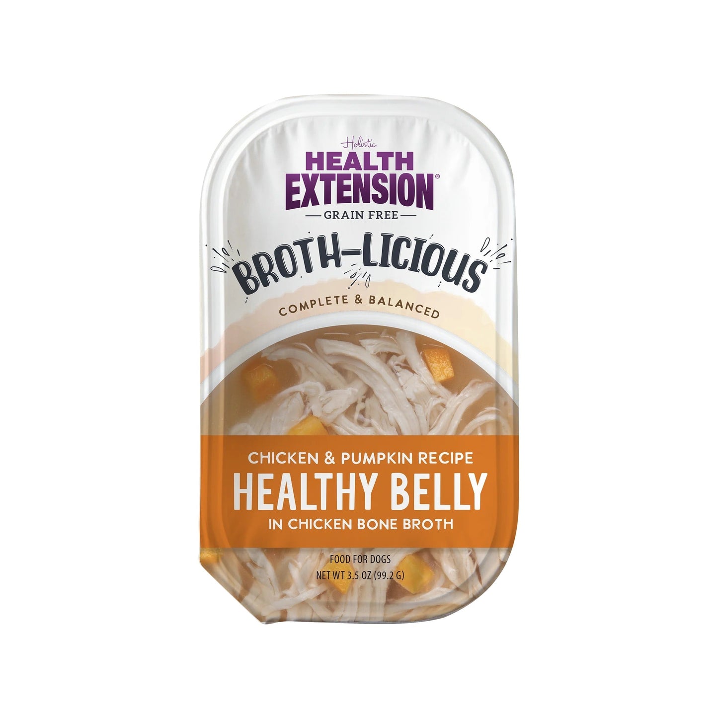 Health Extension Broth-Licious Chicken & Pumpkin Bone Broth Dog Food Topper 3.5oz cup