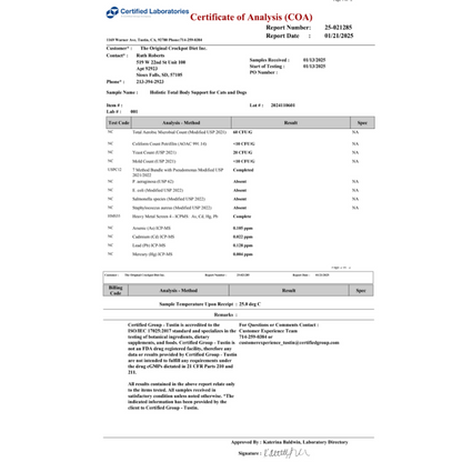 Holistic Total Body Support Multivitamin Glandular Support For Dogs And Cats