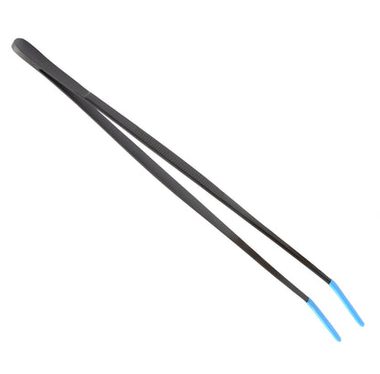 All purpose tongs 12"  Stainless Steel, Black Oxidized, rubber coated tips