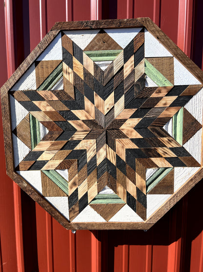 Amish Handmade Barn Quilt Wall Art – Reclaimed Barn Wood – 20.75” x 20.75”