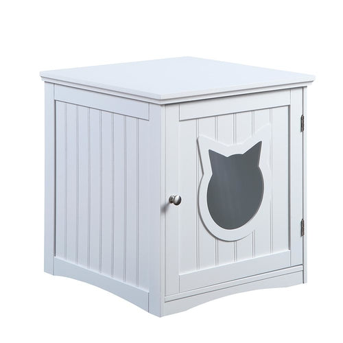 Cat House Side Table Nightstand Pet House Litter Box Enclosure