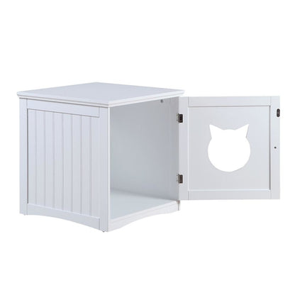 Cat House Side Table Nightstand Pet House Litter Box Enclosure