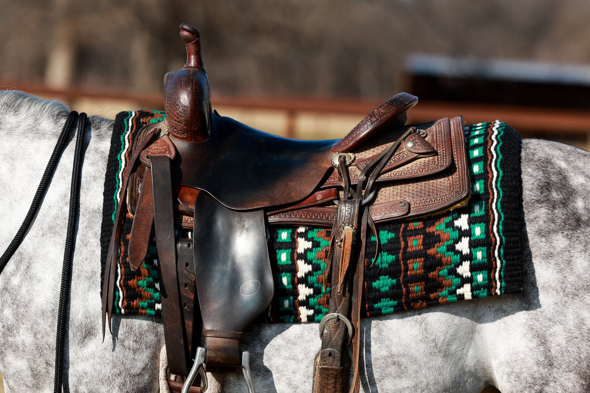 1313DOM-56 Domino 40X34 New Zealand Wool Saddle Blanket