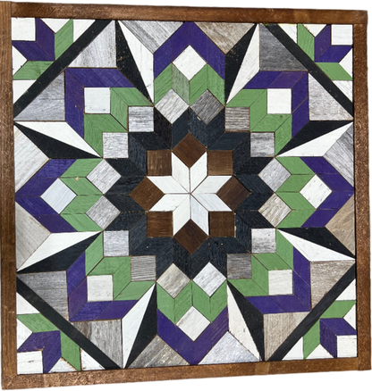 Amish Handmade Barn Quilt Wall Art – Reclaimed Barn Wood – 20.75” x 20.75”