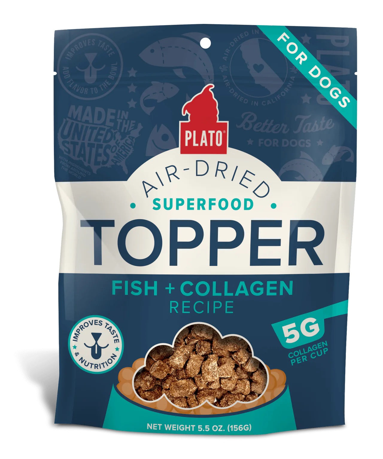 Plato Air-Dried Fish & Collagen Food Topper for Dogs (5.5oz)