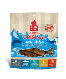 Plato Original Real Strips Salmon Dog Treats (6oz)