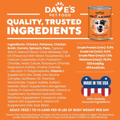 Dave's Stewlicioud Chicken Pot Pie Wet Dog Food (13.2oz)