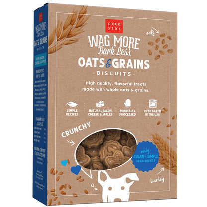 Wagmore Oats & Grains Bacon, Cheese & Apple Crunchy Biscuits Dog Treats (16oz)