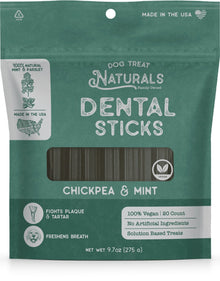 Dog Treat Naturals Chickpea & Mint Dental Sticks Dog Treats (10oz)
