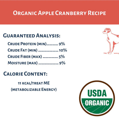 Dog Mamma's Organic Apple Cranberry Oven Baked Dog Treats (6oz)
