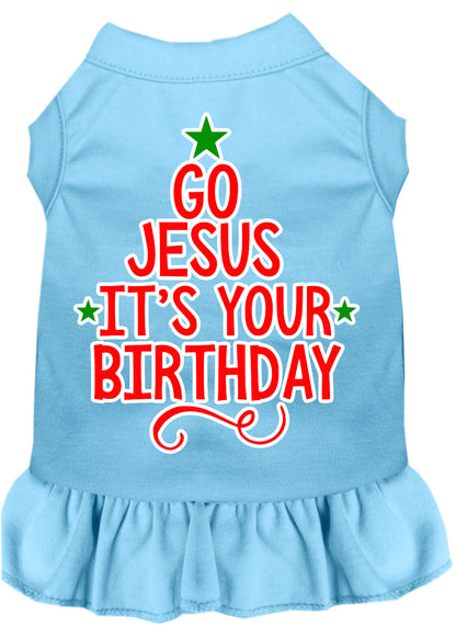 Christmas Pet Dress Screen Printed, "Go Jesus, It's Your Birthday"